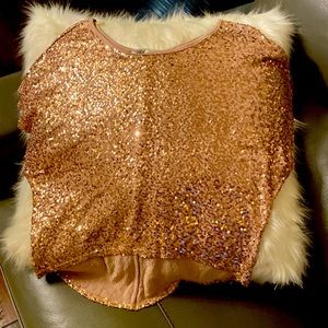 Gold sequin top. Loose fitting. Size large
